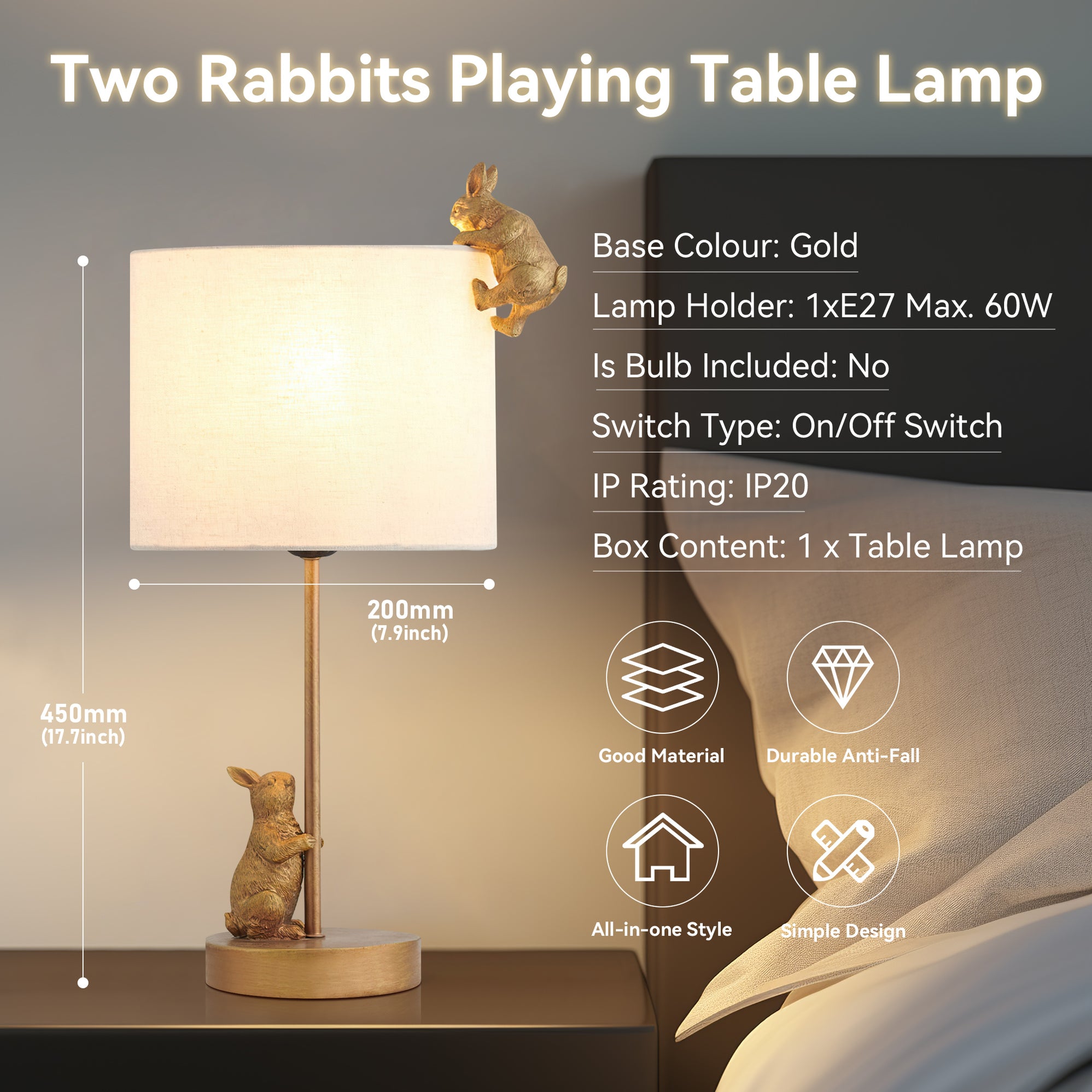 The Second Light Rabbit Two Rabbits Playing Table Lamp – Lexi Lighting