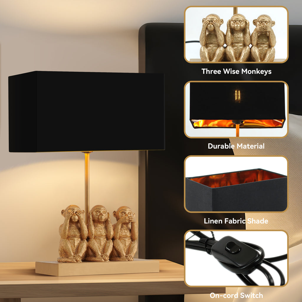 Three Monkey Table Three Wise Monkeys Table Lamp – Lexi Lighting