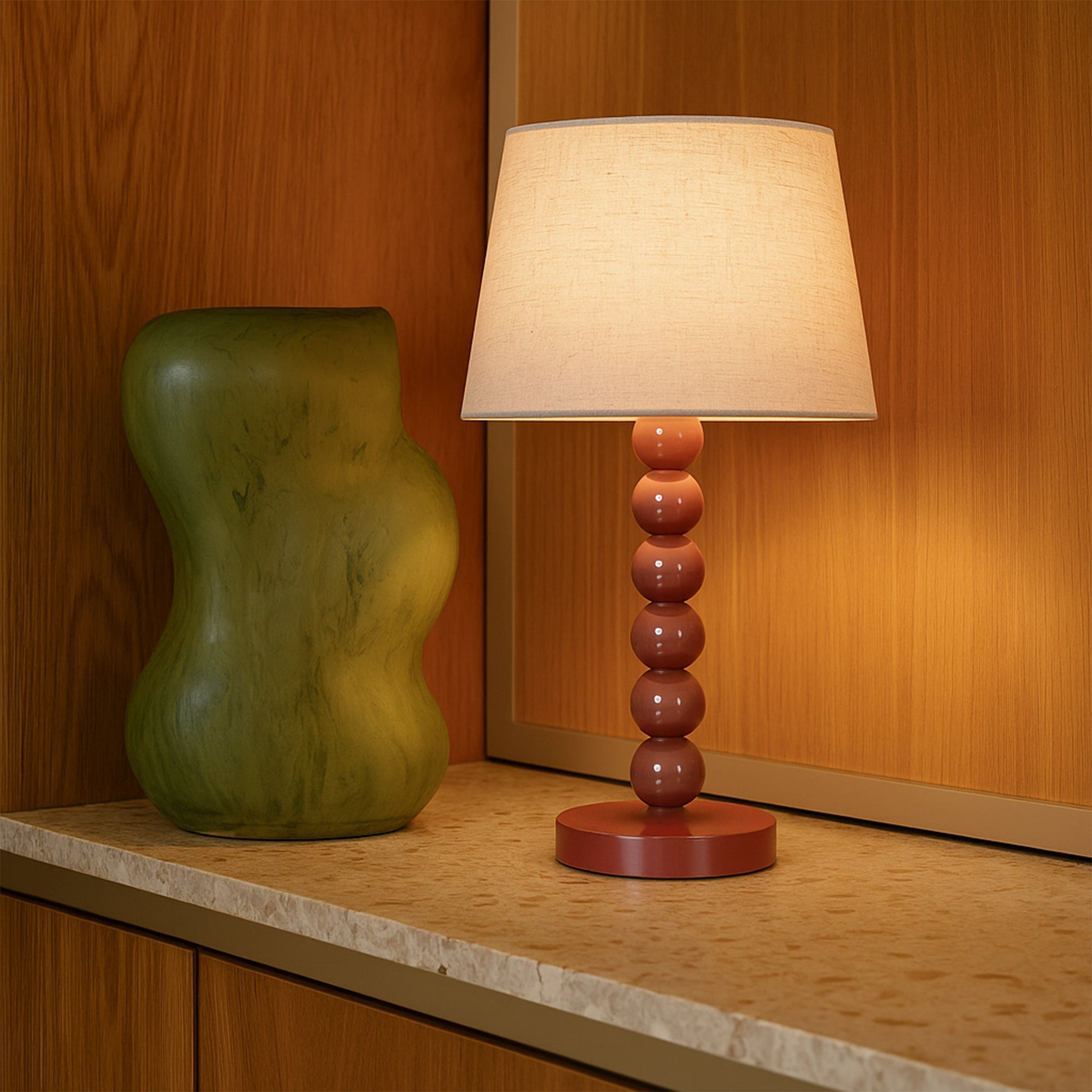 Pearl Orb Table Lamp - Rust – Lexi Lighting