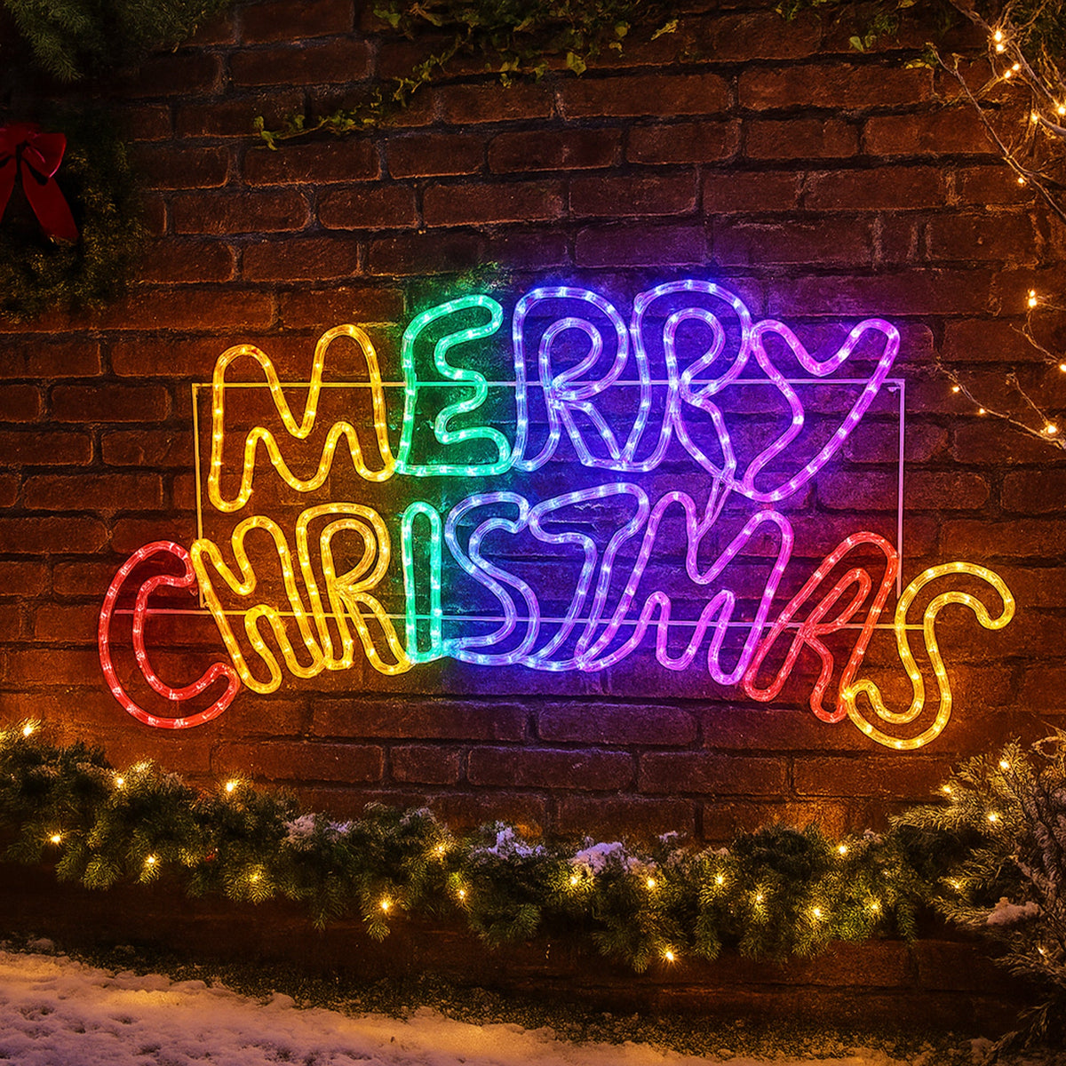 Merry Christmas Rope Light Silhouette – Lexi Lighting