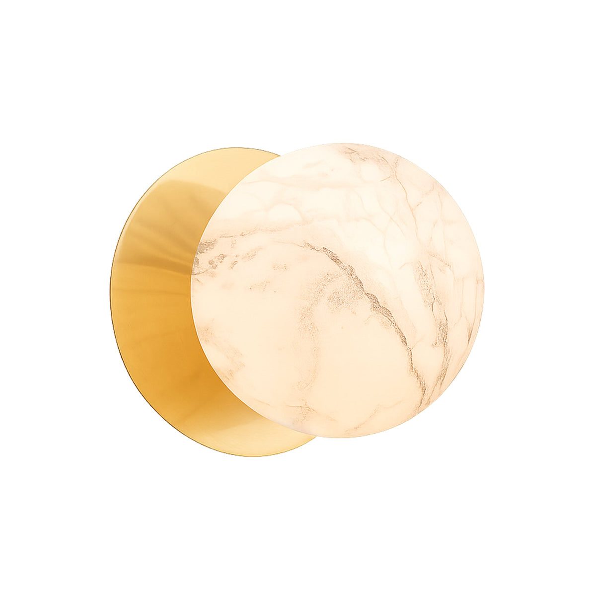 Odessa Marble Opal Glass LED Wall Light with Brass Base - Warm White/L ...
