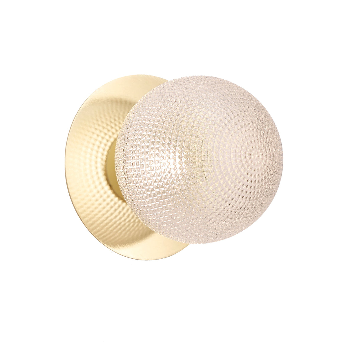 Odessa Diamond Cut Glass LED Wall Light with Gold Base - Warm White/La ...