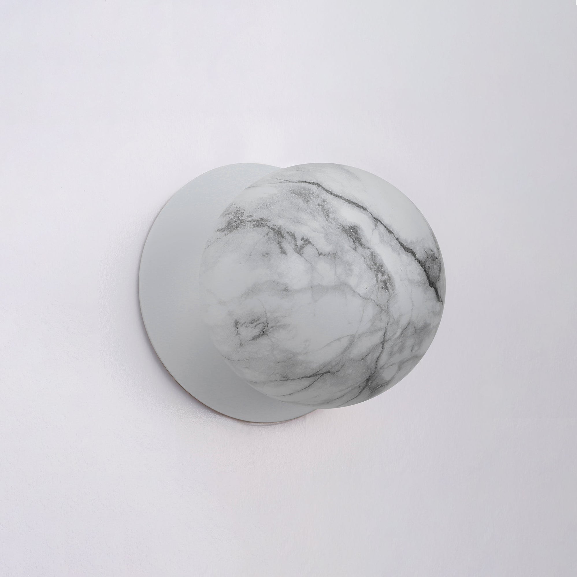 Odessa Marble Opal Glass LED Wall Light with White Base - White/Small ...