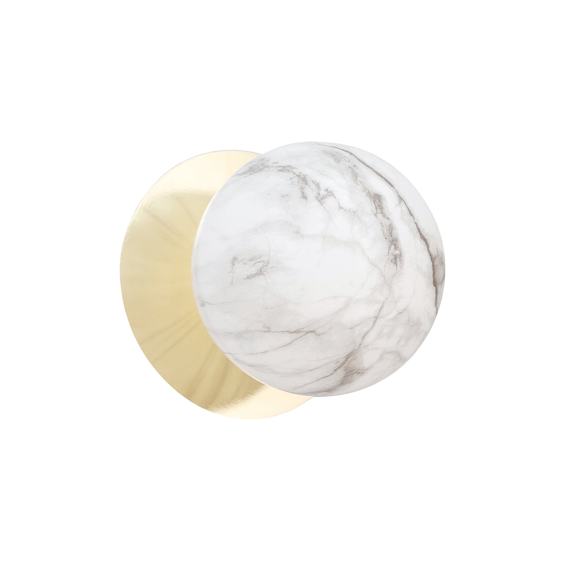 Odessa Marble Opal Glass LED Wall Light with Gold Base - White/Small ...