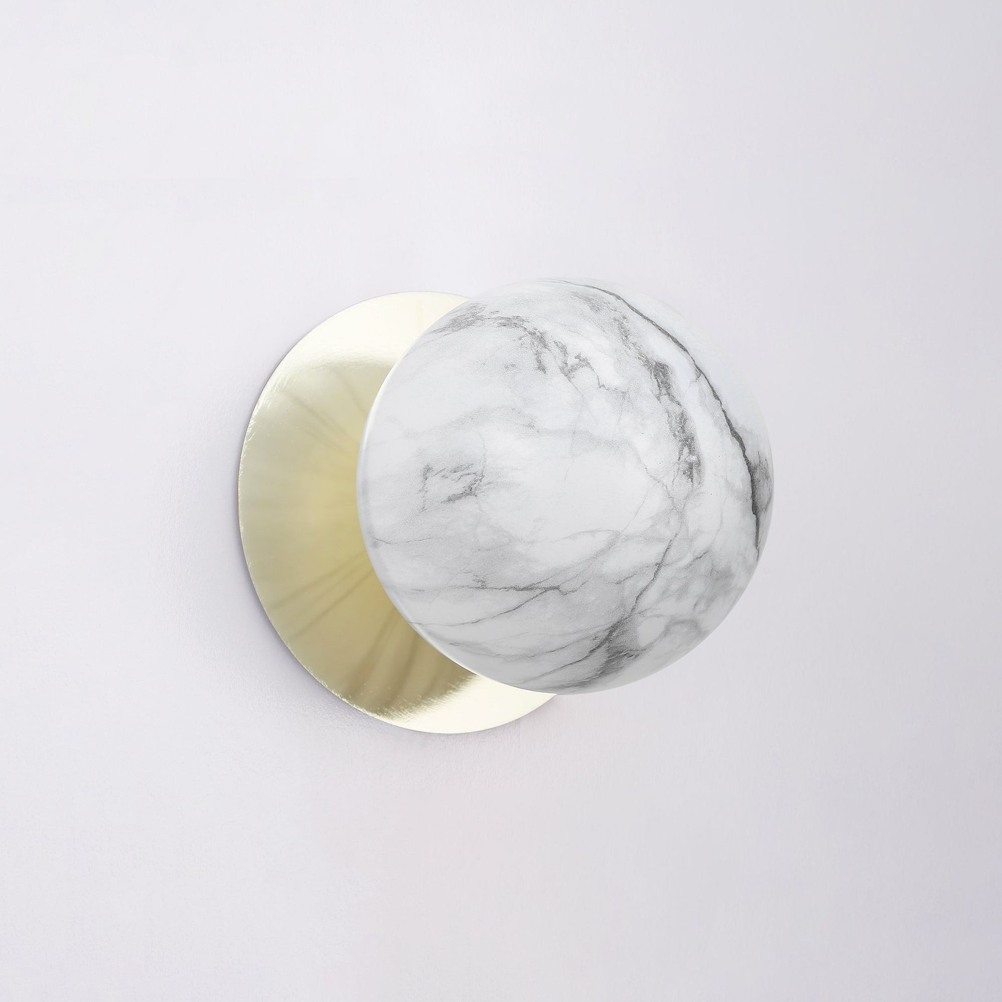 Odessa Marble Opal Glass LED Wall Light with Gold Base - White/Small ...