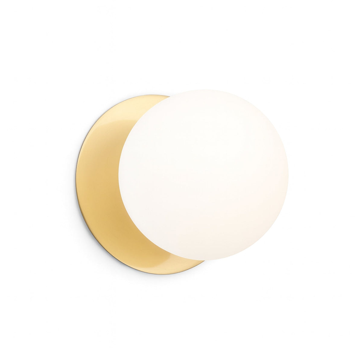 Odessa Opal Frosted Glass LED Wall Light with Brass Base - White/Large ...