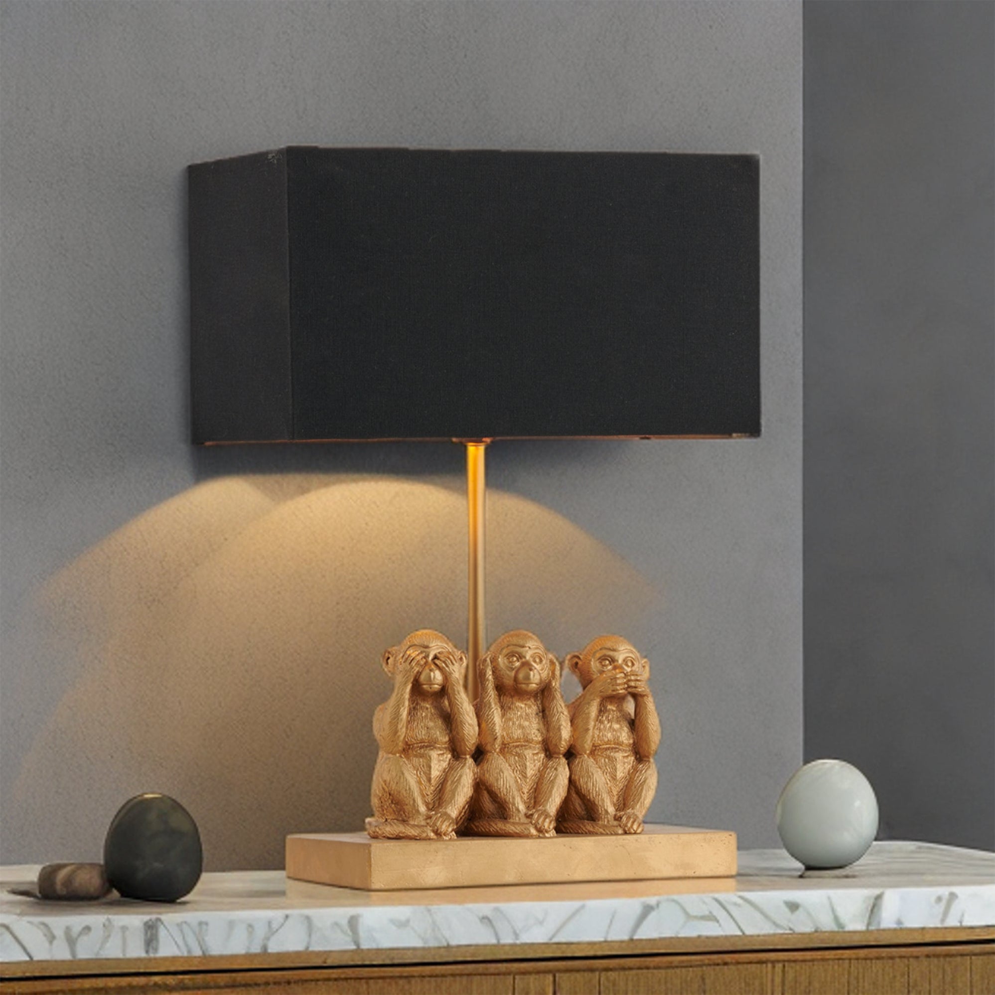 Three Monkey Table Three Wise Monkeys Table Lamp – Lexi Lighting