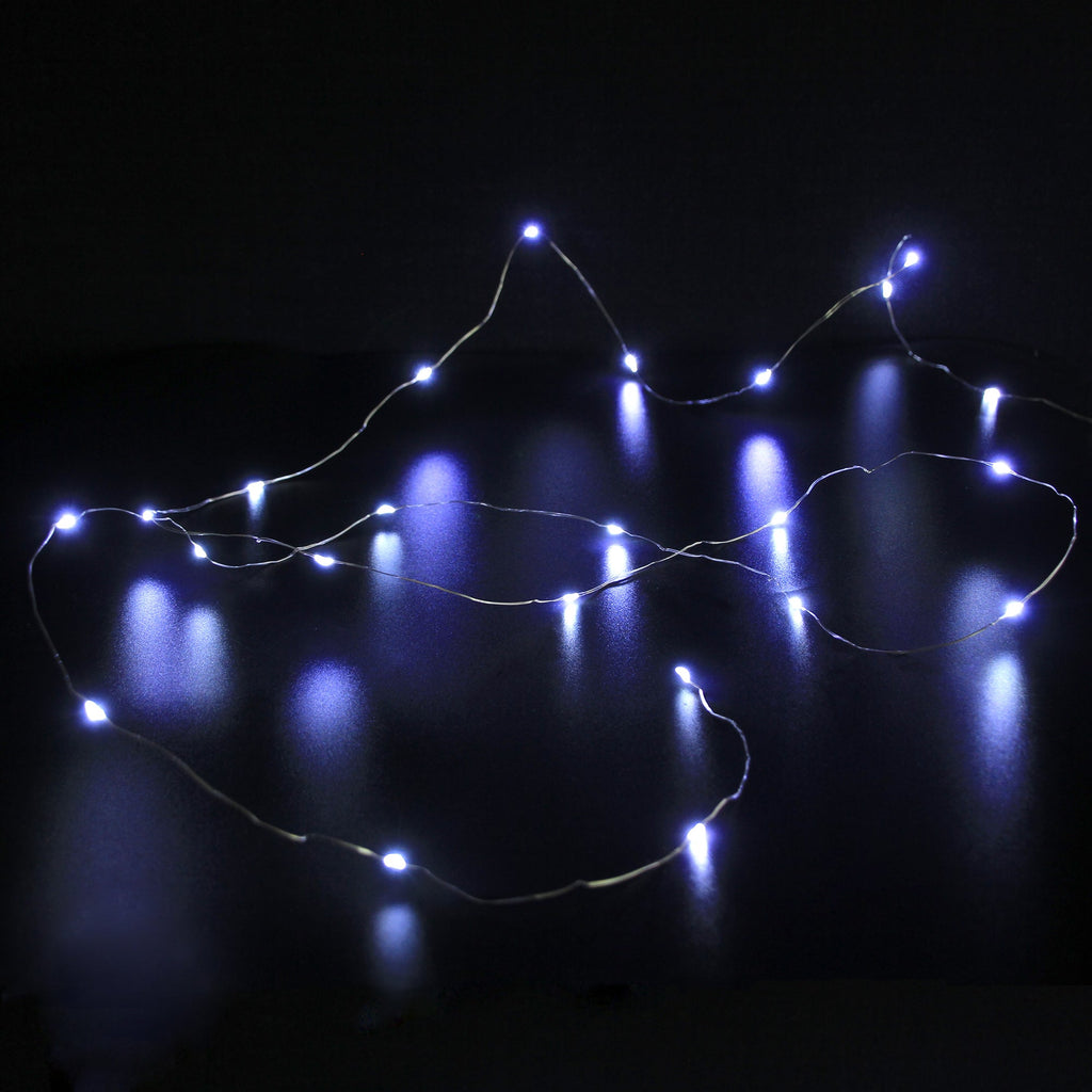 Battery Operated 40 Micro LED String Lights with Timer - 3 Colour Opti ...